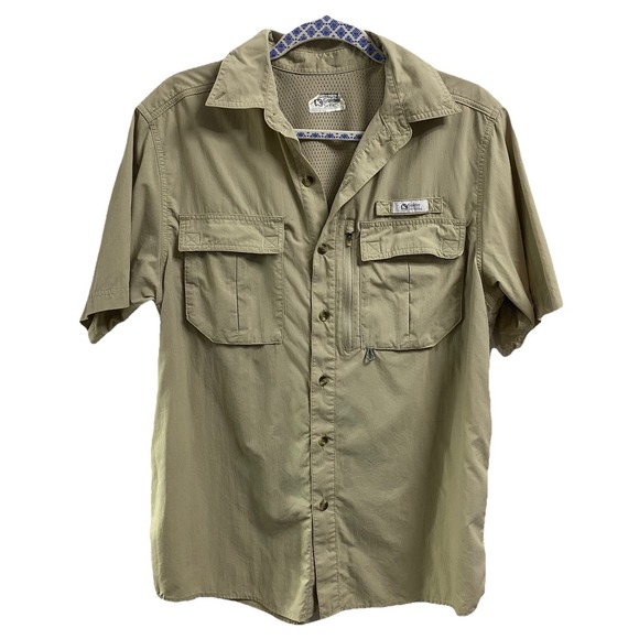 Gander Mountain Other - Gander Mountain Men Vented Shirt Guide Series Button Down Tan 100% Nylon/Poly M